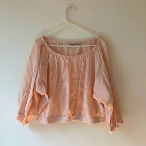 Anthropologie linen off-shoulder top